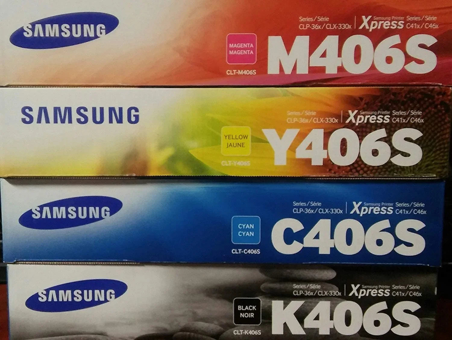 Samsung 406 Genuine color Toner Cartridge Set (CLT-K406S CLT-C406S CLT-M406S CLT-Y406S) - eBuy UAE
